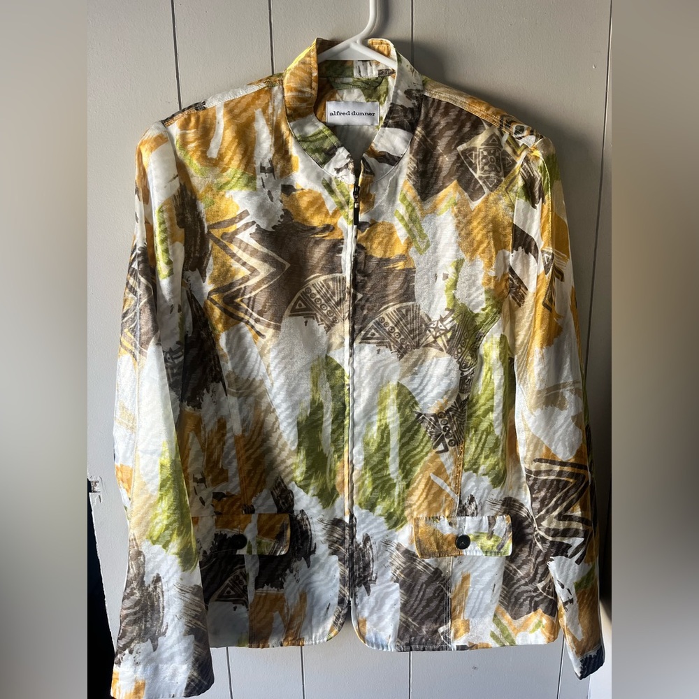 Alfred Dunner Multicolor Abstract Blazer